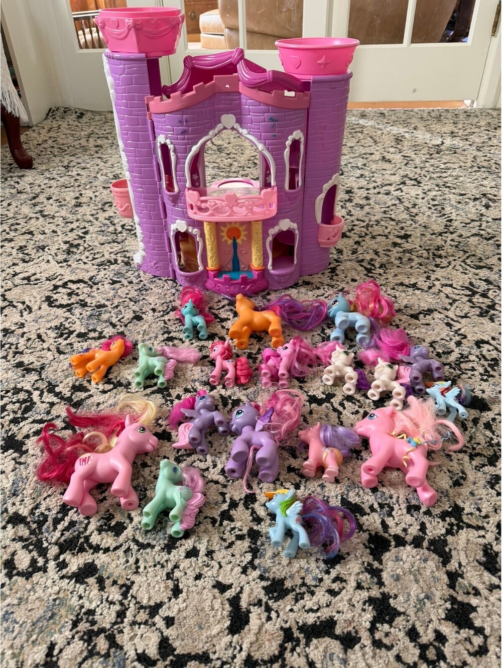 Vintage My Little Pony G3 Celebration Castle Playset w/ 18 Ponies Untested